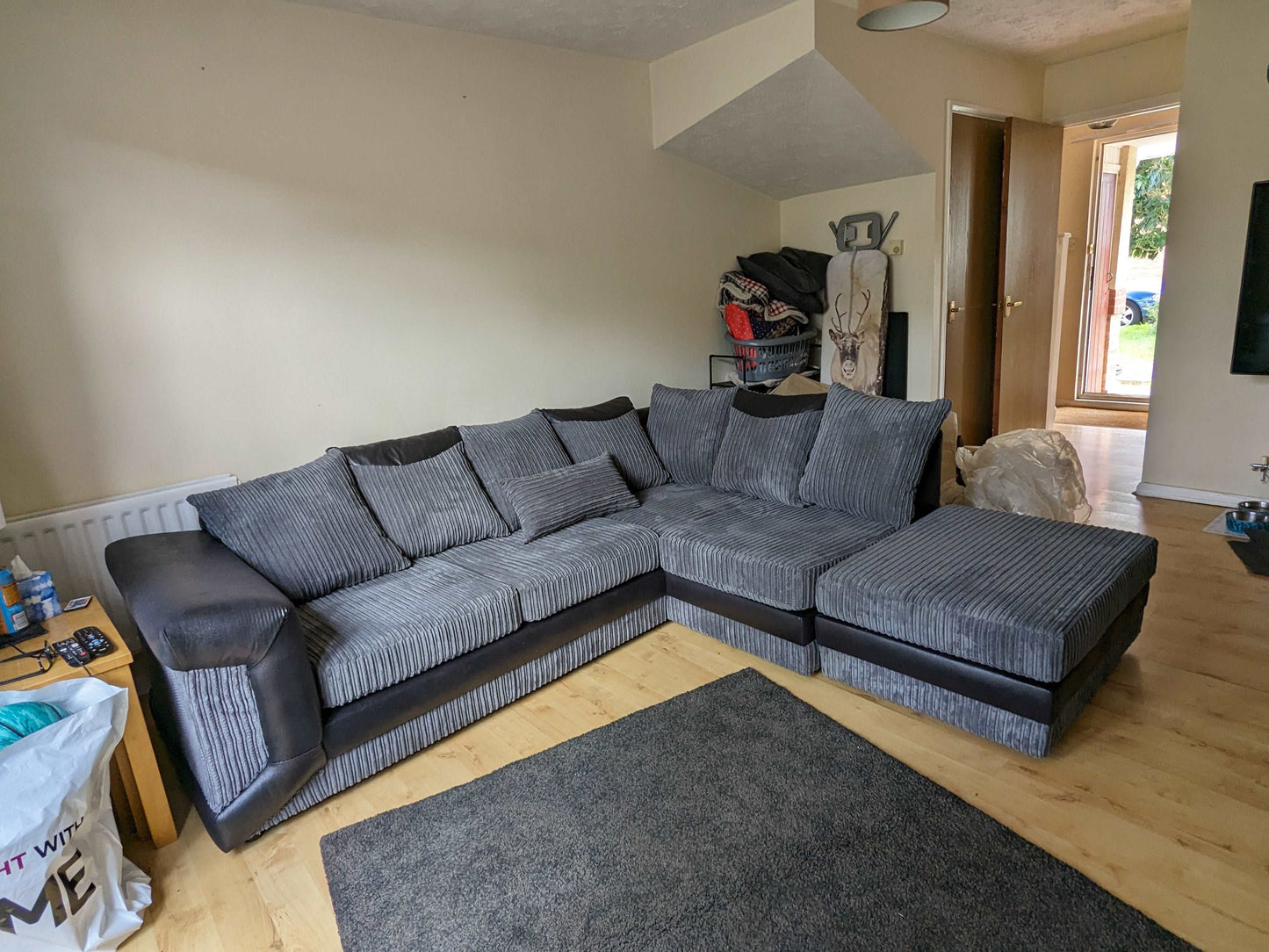 Dino Corner Sofa Right Hand Facing - Black/Grey