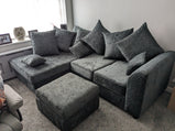 Rosa Soft Chenille Corner Sofa Set