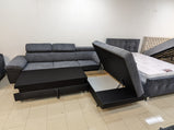 Artic Fabric Storage Sofa Bed Corner