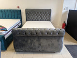 Swan Sleigh bed with diamonds and Elegant Studs