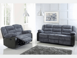 Rio Reclining Premium Cord Fabric and Leather Sofa set With Cup Holder