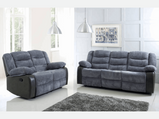 Rio Reclining Premium Cord Fabric and Leather Sofa set With Cup Holder