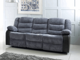 Rio Reclining Premium Cord Fabric and Leather Sofa set With Cup Holder