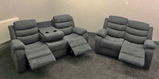 Sorrento Fabric 3+2 Recliner Sofa With Cup Holder – Grey