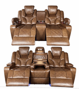 Amsterdam Genuine Leather Electric LED Reclining Sofa set