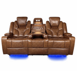 Amsterdam Genuine Leather Electric LED Reclining Sofa set