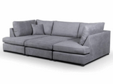 Carnaby Grey U Shape Sofa with Footstool