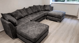 Bishop U shape Alaska Charcoal Sofa Corner