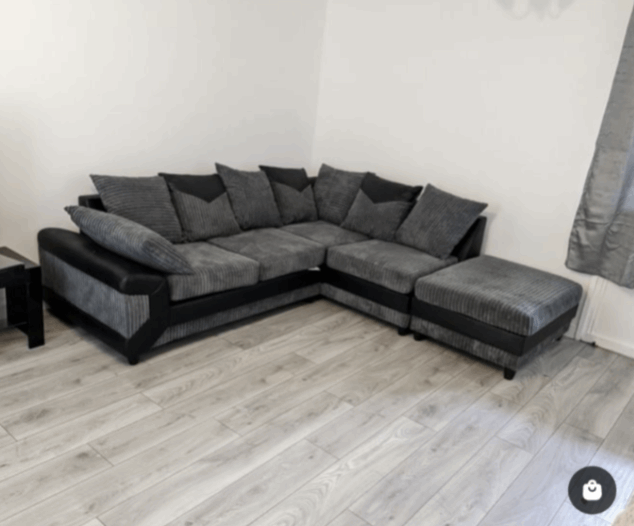 Dino Corner Sofa Right Hand Facing - Black/Grey