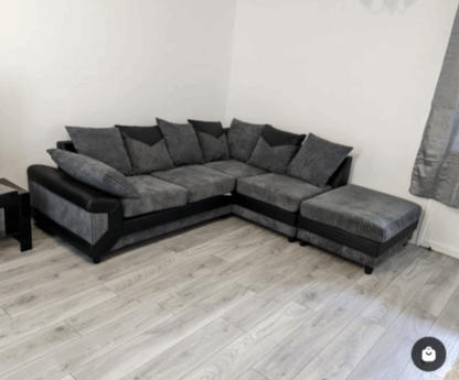 Dino Corner Sofa Right Hand Facing - Black/Grey