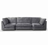 Bishop Platinum Alaska Grey Fabric Full back cushions