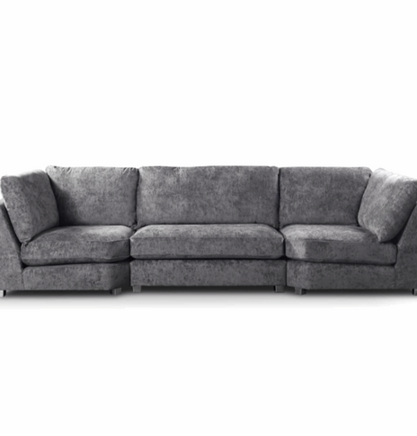 Bishop Platinum Alaska Grey Fabric Full back cushions