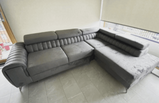 Lawrence Large Grey Plush Velvet Storage Sofa Bed