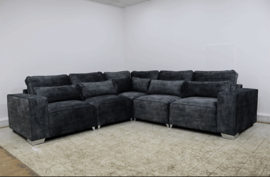 Sloane Modern Large Plush Velvet Corner Sofa