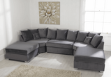 Belgravia Plush Velvet U Shape Corner Sofa