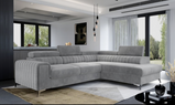 Lawrence Storage Sofa Bed Plush Grey Fabric