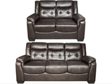 Falcon Aire Leather Sofa Set in Grey and Brown