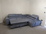 Lawrence Storage Sofa Bed Plush Grey Fabric