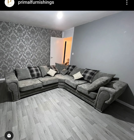 Verona Scatter Grey Fabric Corner Sofa