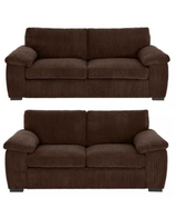 Amalfi Jumbo Cord Upholstered 3 And 2 Sofa Set