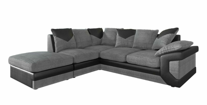 Dino Corner Sofa - Black/Grey