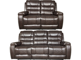 Alaska Leather Reclining 3+2 Sofa Set in Brown, Black& Grey