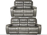 Alaska Leather Reclining 3+2 Sofa Set in Brown, Black& Grey