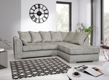 Chiswick Corner Sofa With Large Footstool / Silver Truffle / Black