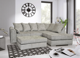 Chiswick Corner Sofa With Large Footstool / Silver Truffle / Black