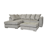 Chiswick Corner Sofa With Large Footstool / Silver Truffle / Black