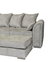 Chiswick Corner Sofa With Large Footstool / Silver Truffle / Black