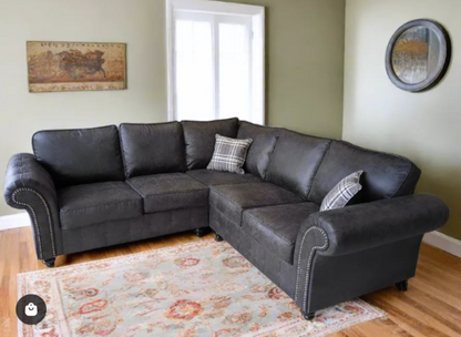 Oakland Large Corner Sofa Charcoal