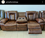 Paris Leather Recliner 3+2 Seater Sofa Set with Cup Holders