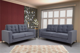 London 3+2 plush grey sofa set