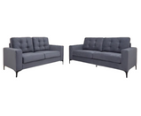 London 3+2 plush grey sofa set