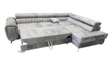 Lawrence Large Grey Plush Velvet Storage Sofa Bed