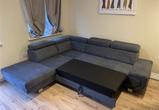 Artic Large Grey Fabric Storage Sofa Bed Corner