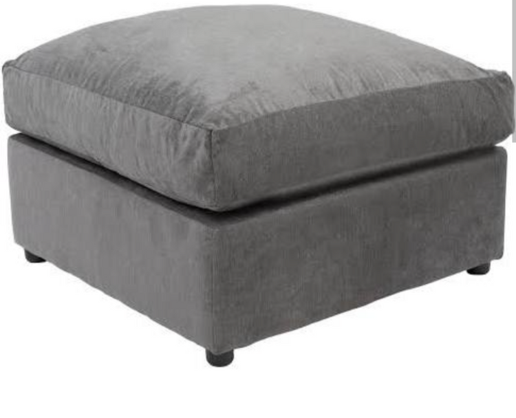 Rosa Grey Fabric Footstool