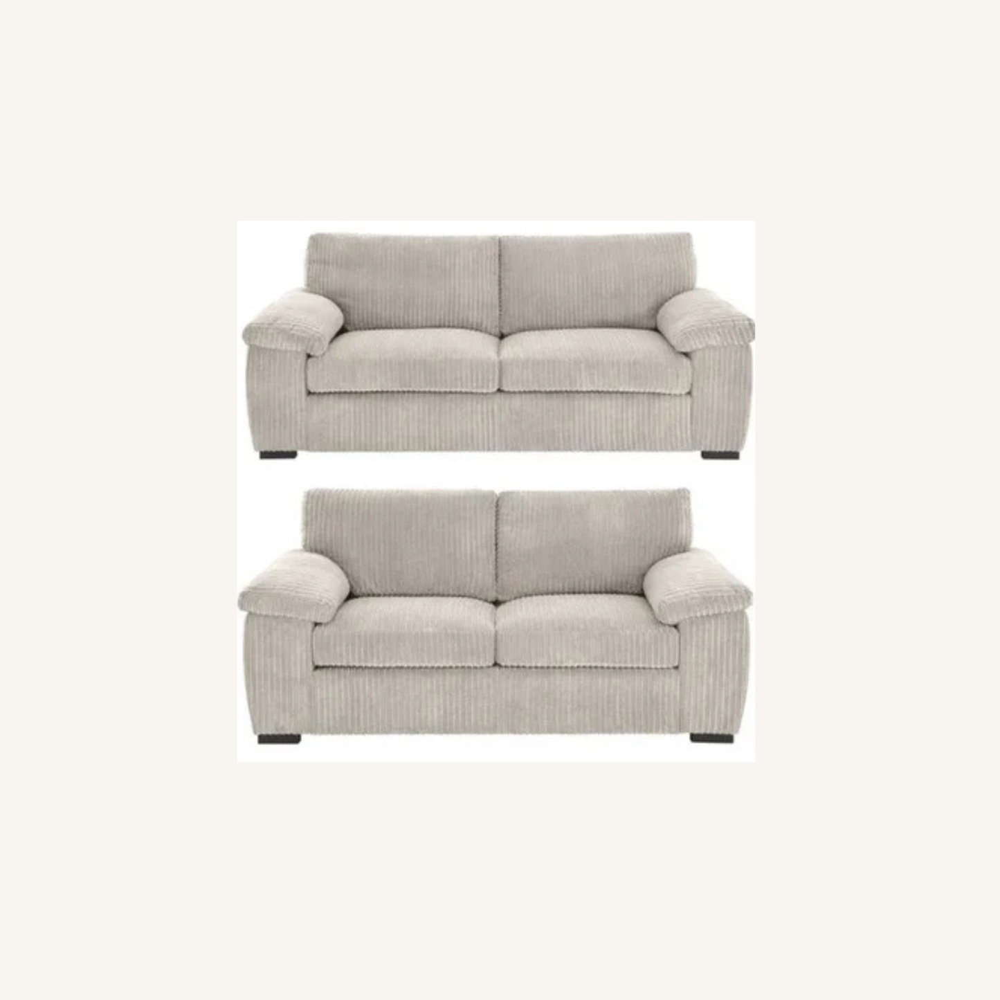 Amalfi Jumbo Cord Upholstered 3 And 2 Sofa Set