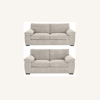 Amalfi Jumbo Cord Upholstered 3 And 2 Sofa Set