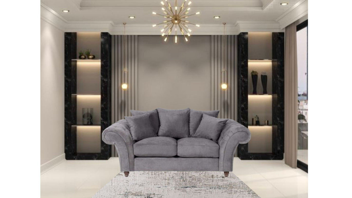 Huntley Fabric Grey 2 Seater
