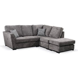 Nebraska Fabric Corner Sofa With Footstool