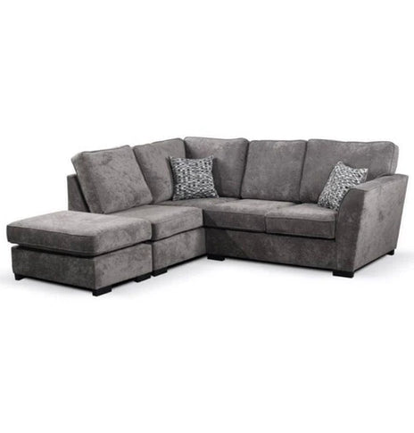 Nebraska Fabric Corner Sofa With Footstool