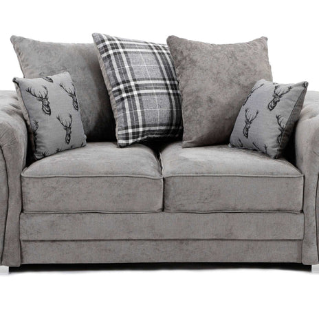 Verona 2 Seater  Grey Fabric Sofa