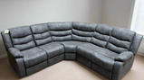 Roma Grey Fabric recliner corner with Cup holders