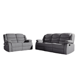 Sorrento Grey Fabric 3+2 Recliner Sofa With Cup Holder