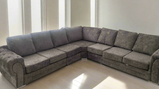 Verona Grey Fabric 7 Seater Large Corner Sofa