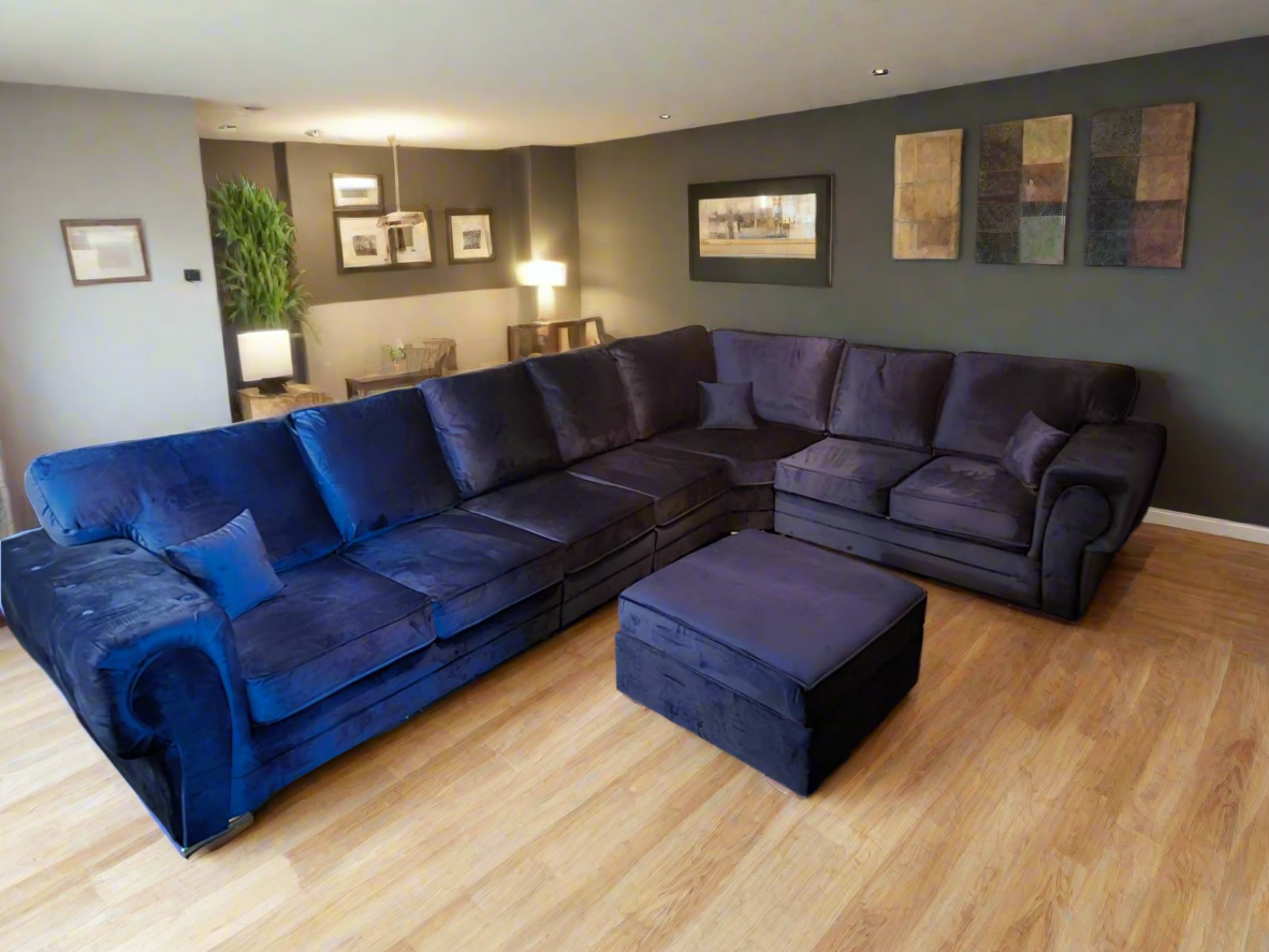 Verona Fabric 7 Seater Large Corner Sofa