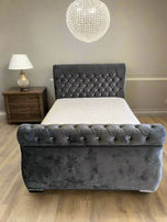 Swan Sleigh bed with diamonds and Elegant Studs