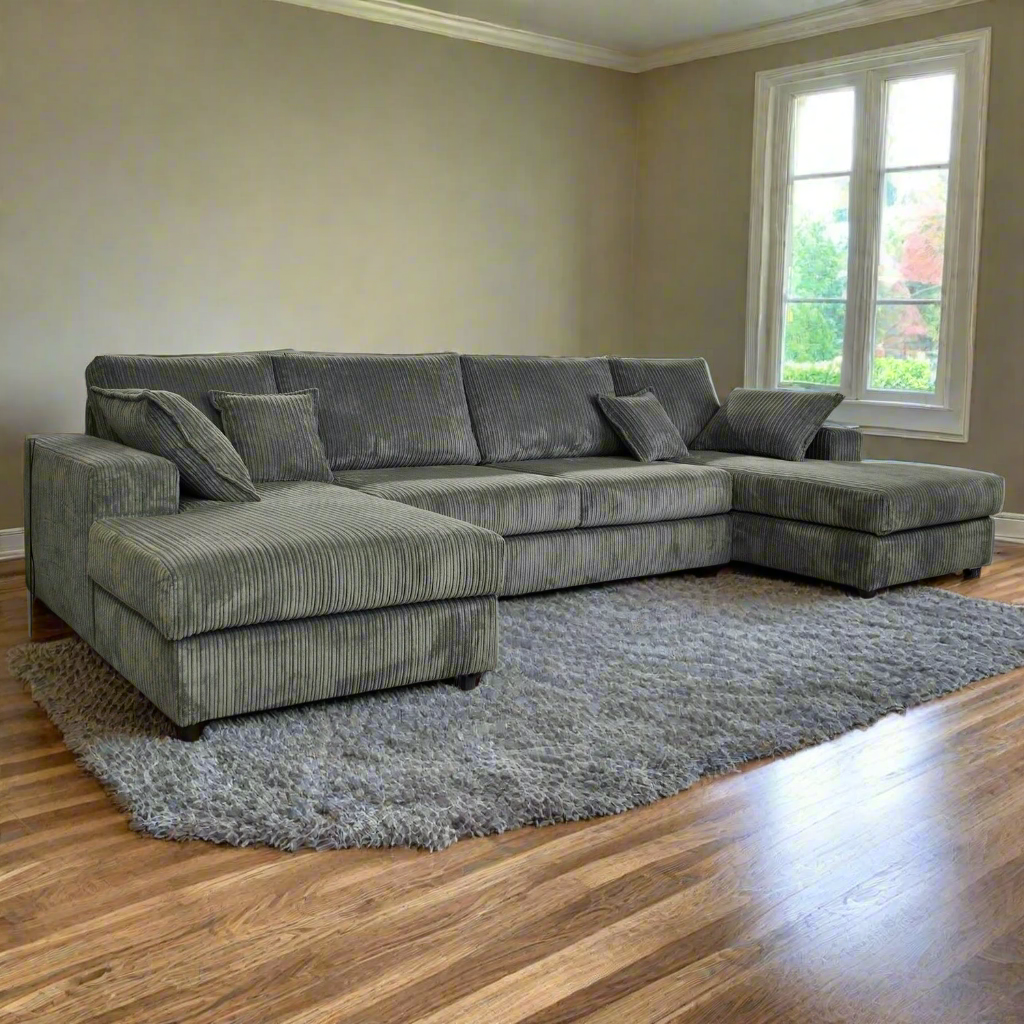 Luxe Large U Shape Cinema Sofa with Spacious Footstool
